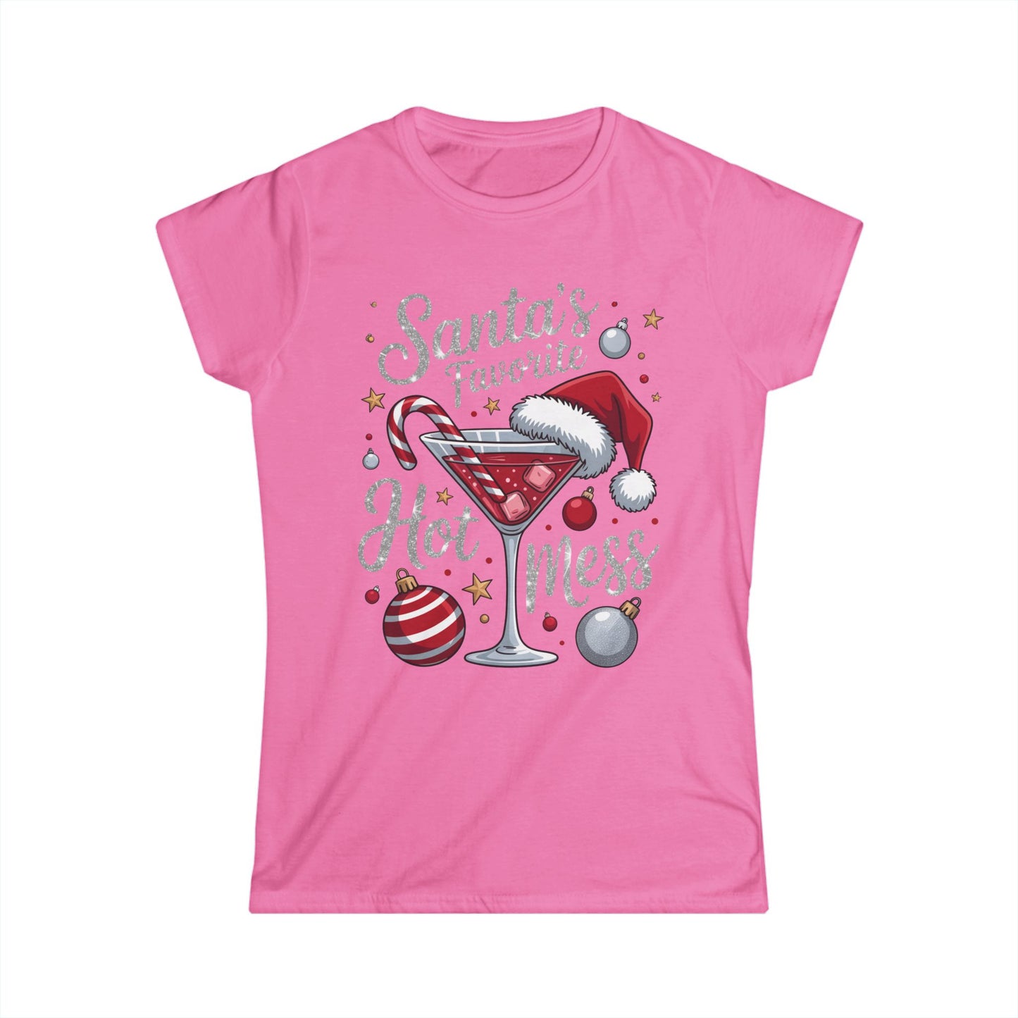 Female T-Shirt - Christmas - Santa's Fav. Hot Mess (01)