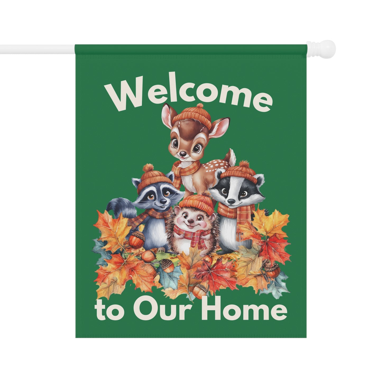 Garden Flag - Autumn -  Welcome Autumn Animals (01a)