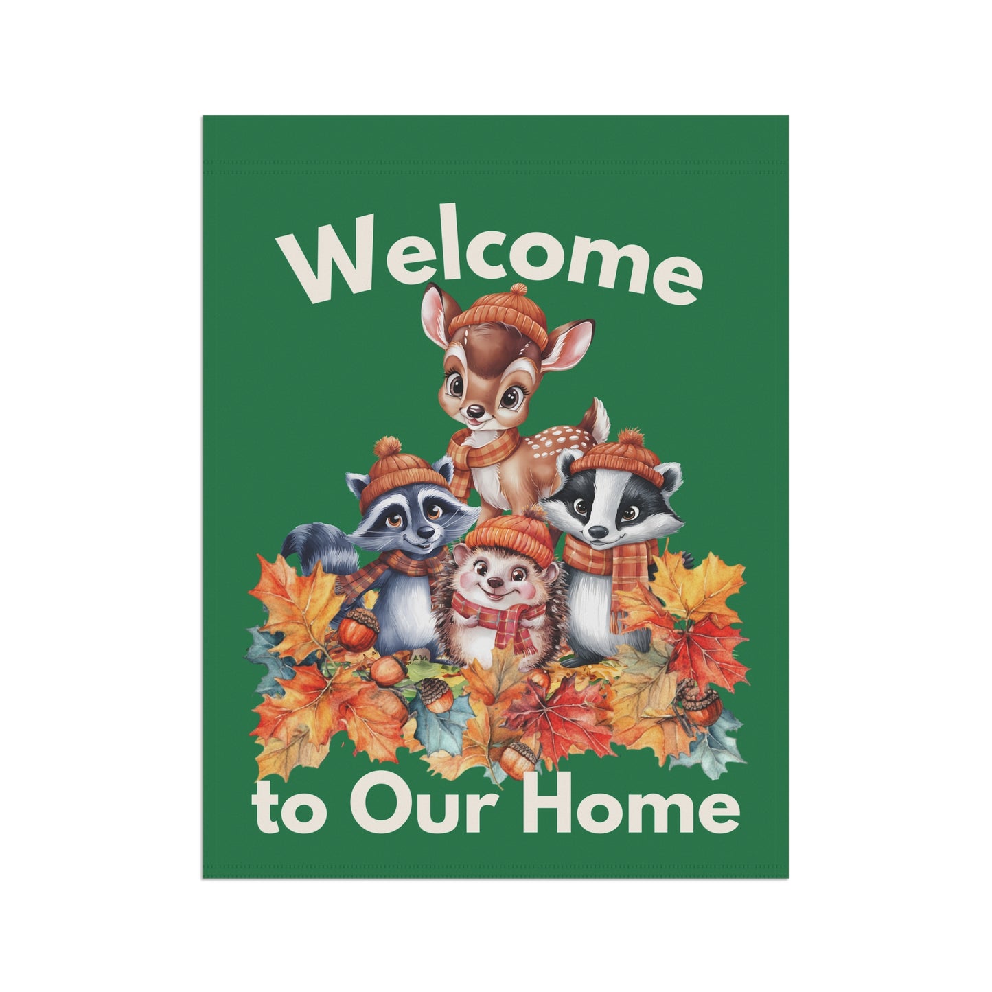 Garden Flag - Autumn -  Welcome Autumn Animals (01a)