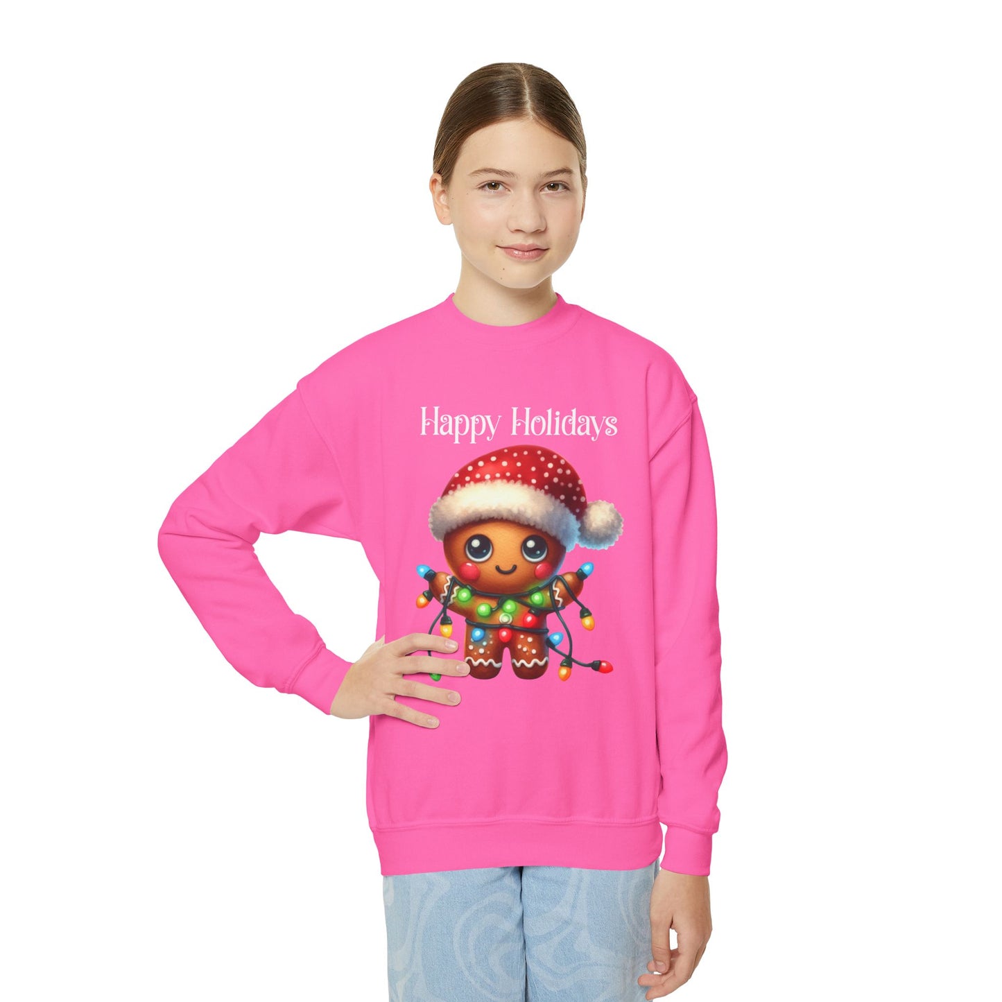 Child Sweatshirt - Christmas - Gingerbread - Happy Holidays (02a)
