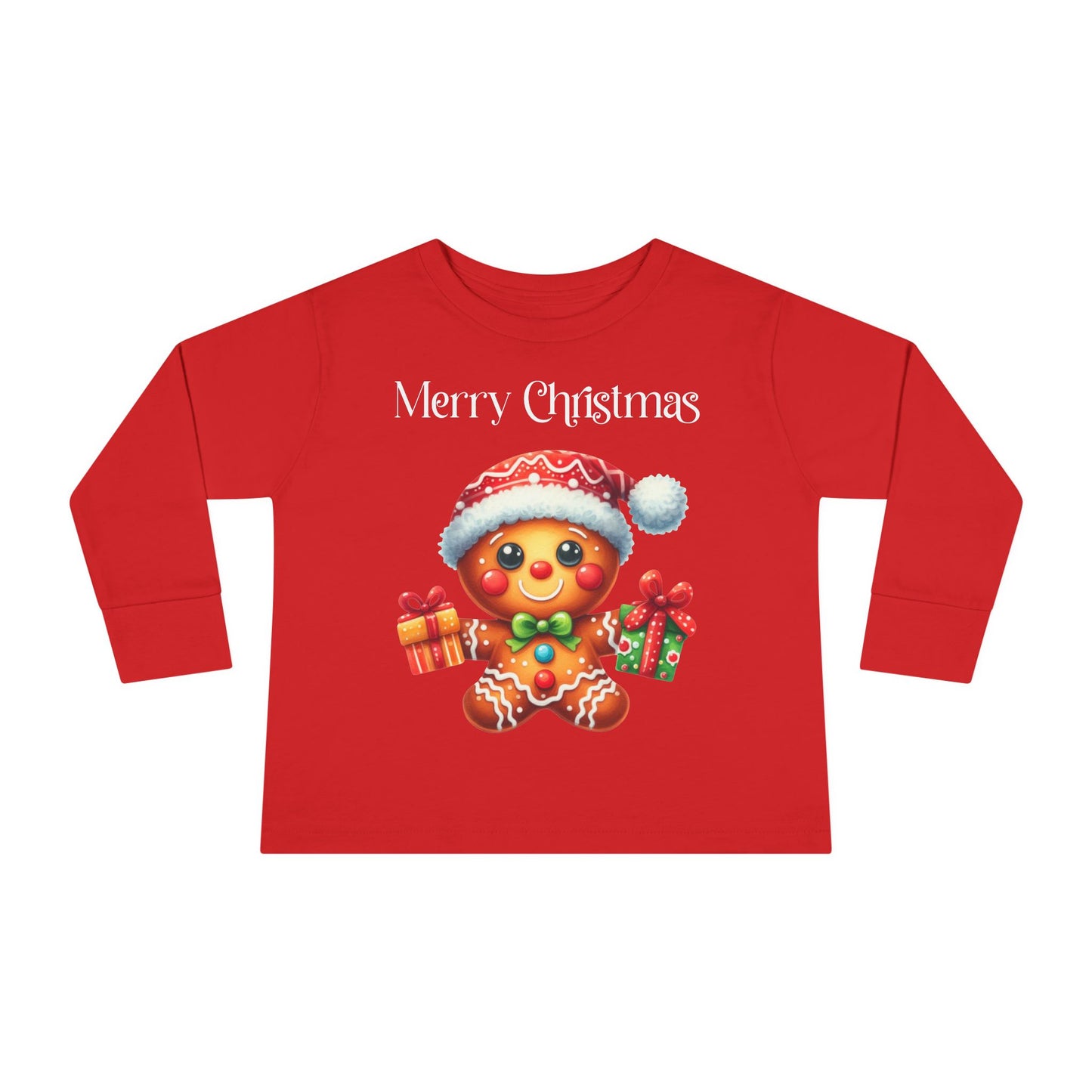 Toddler LS Tee - Christmas - Gingerbread - Merry Christmas (01a)