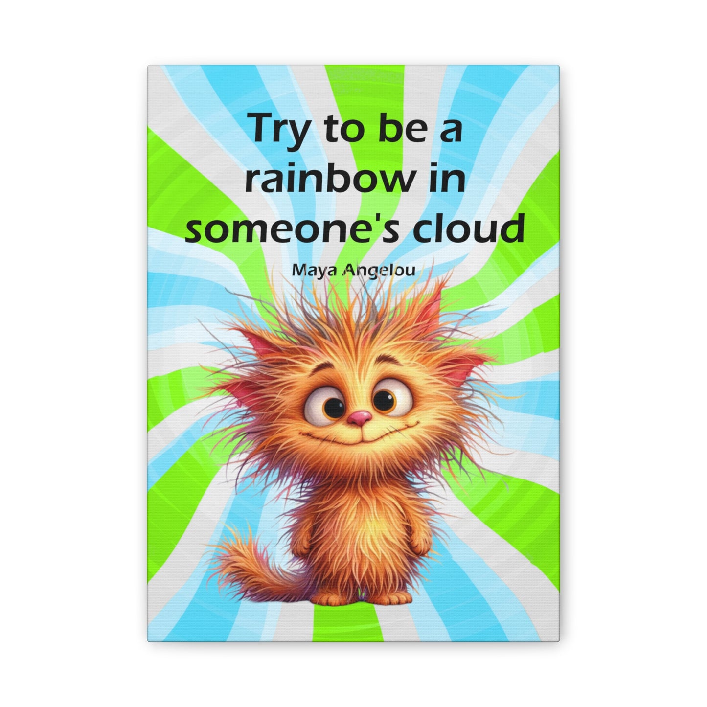 Canvas Art - Inspiring - Try to be a Rainbow - Cat 01