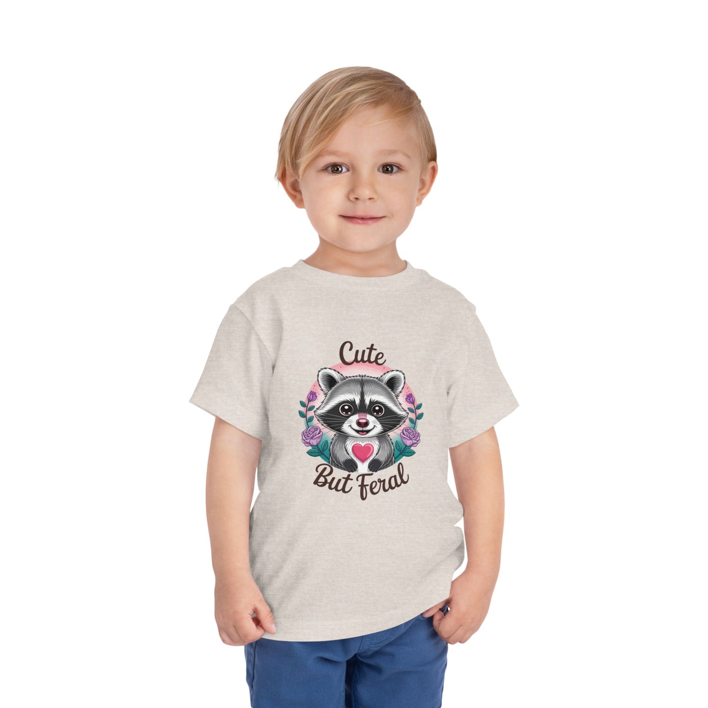 Toddler Tee - Animal / Racoon - Cute but Feral (01)