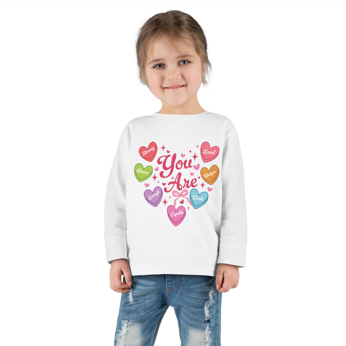 Toddler Long Sleeve Tee - Valentine - Candy Hearts (1)