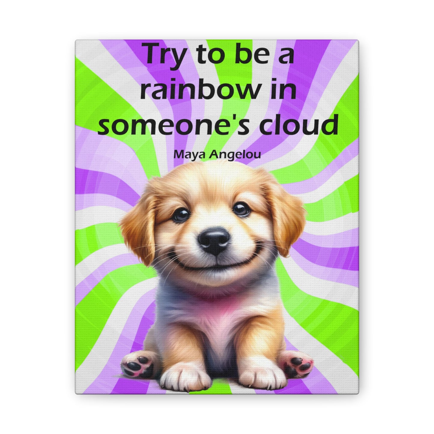 Canvas Art - Inspiring - Try to be a Rainbow - Dog 02