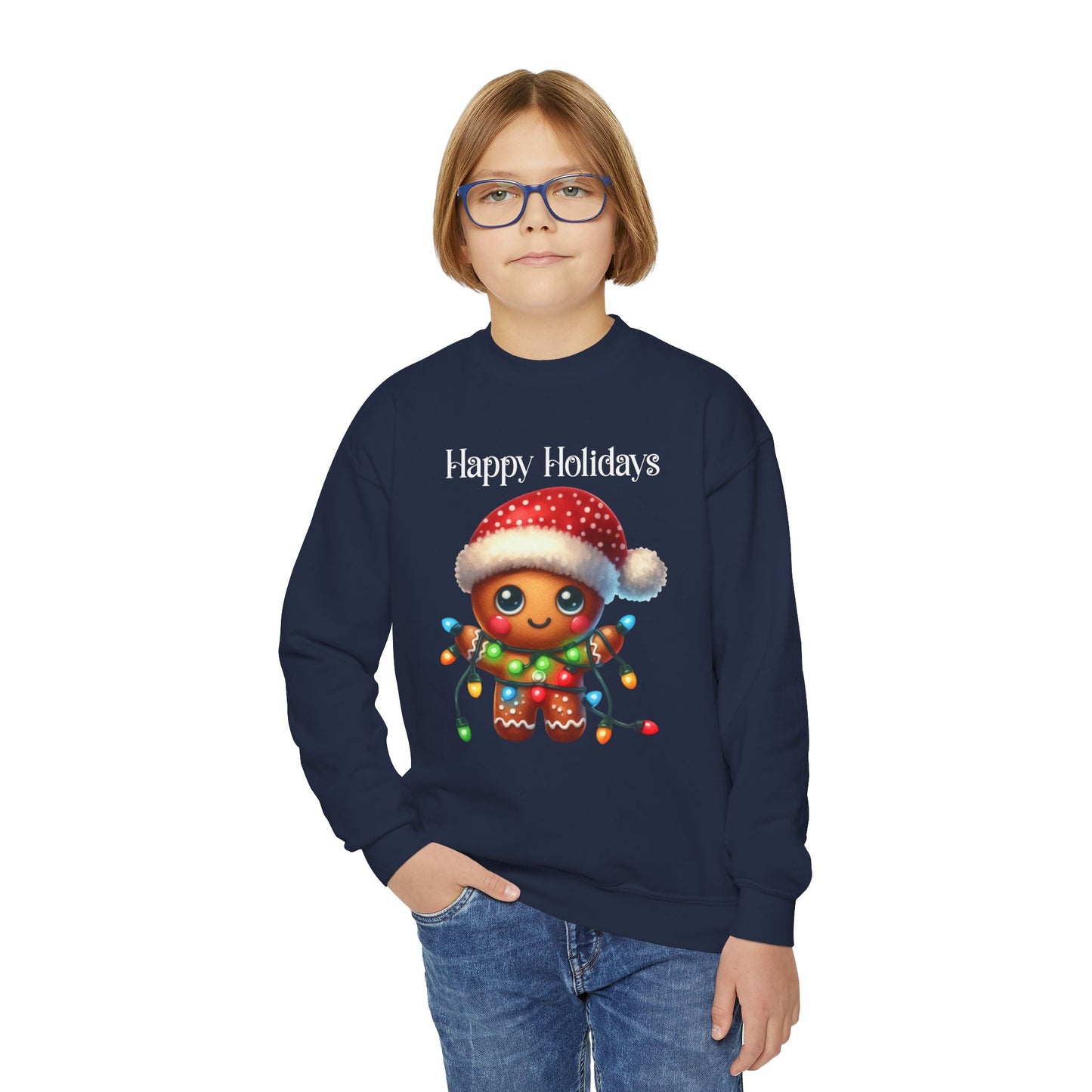 Child Sweatshirt - Christmas - Gingerbread - Happy Holidays (02a)