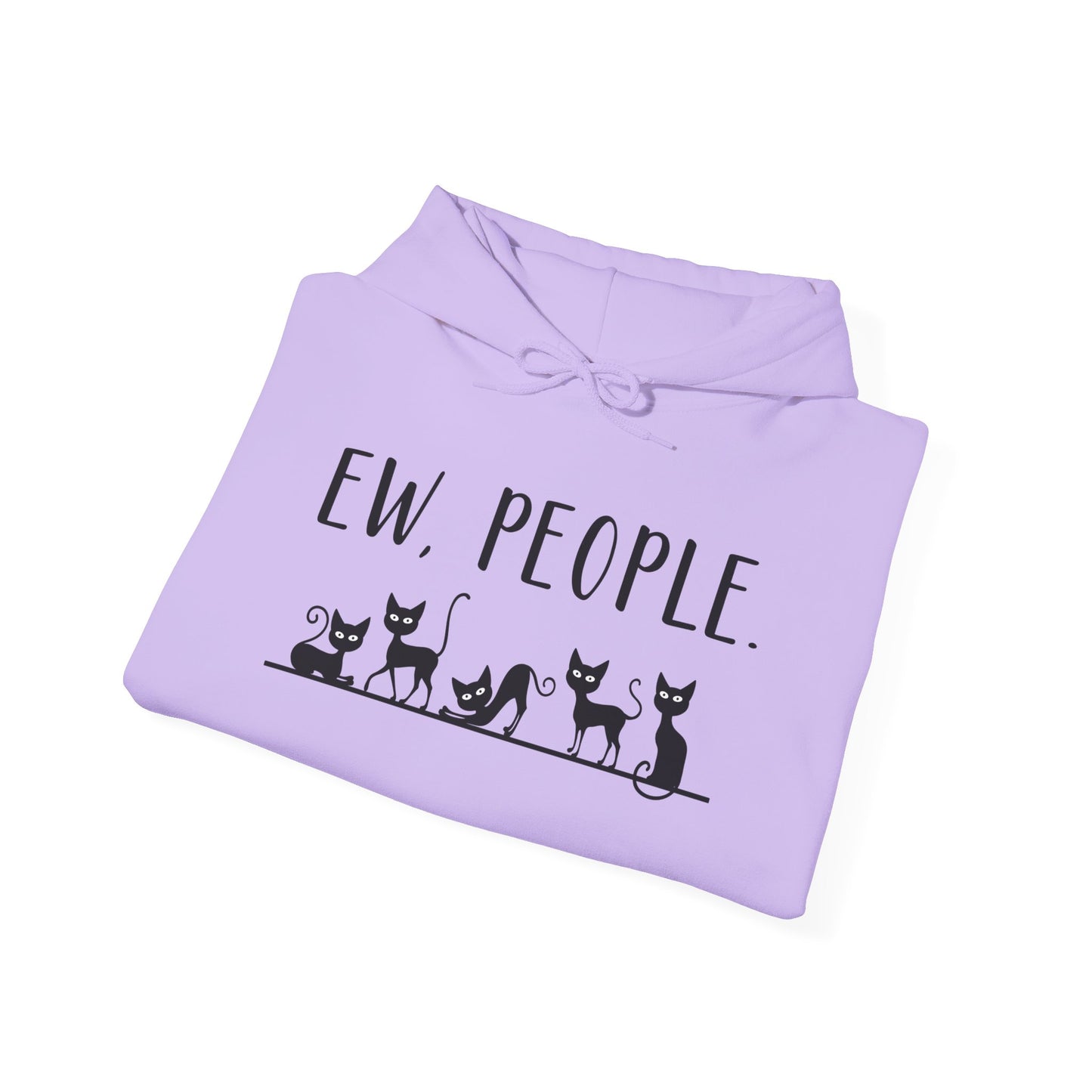 Heavy Blend Hoodie - Animal Lover - Ew People with Black Cats (01)