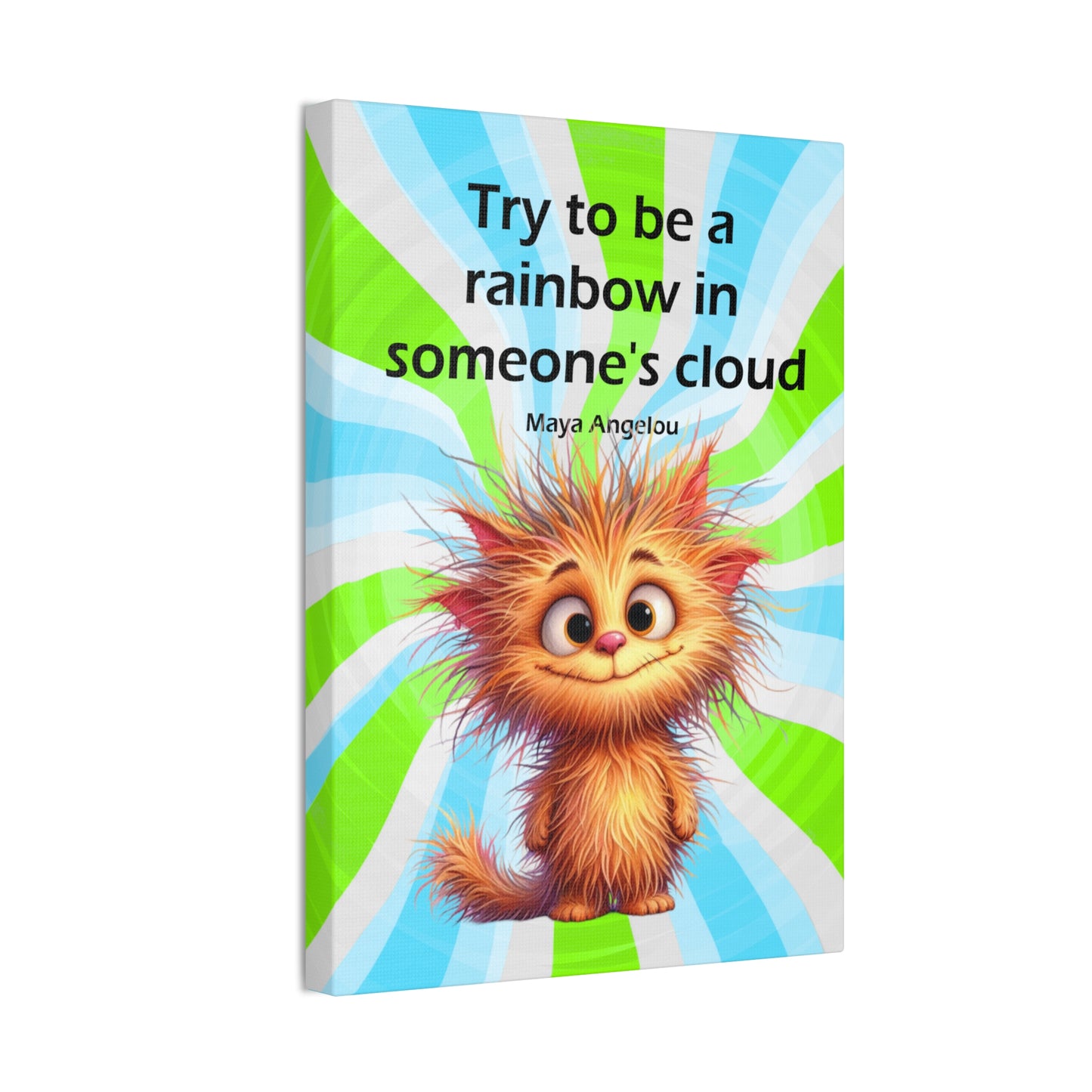 Canvas Art - Inspiring - Try to be a Rainbow - Cat 01