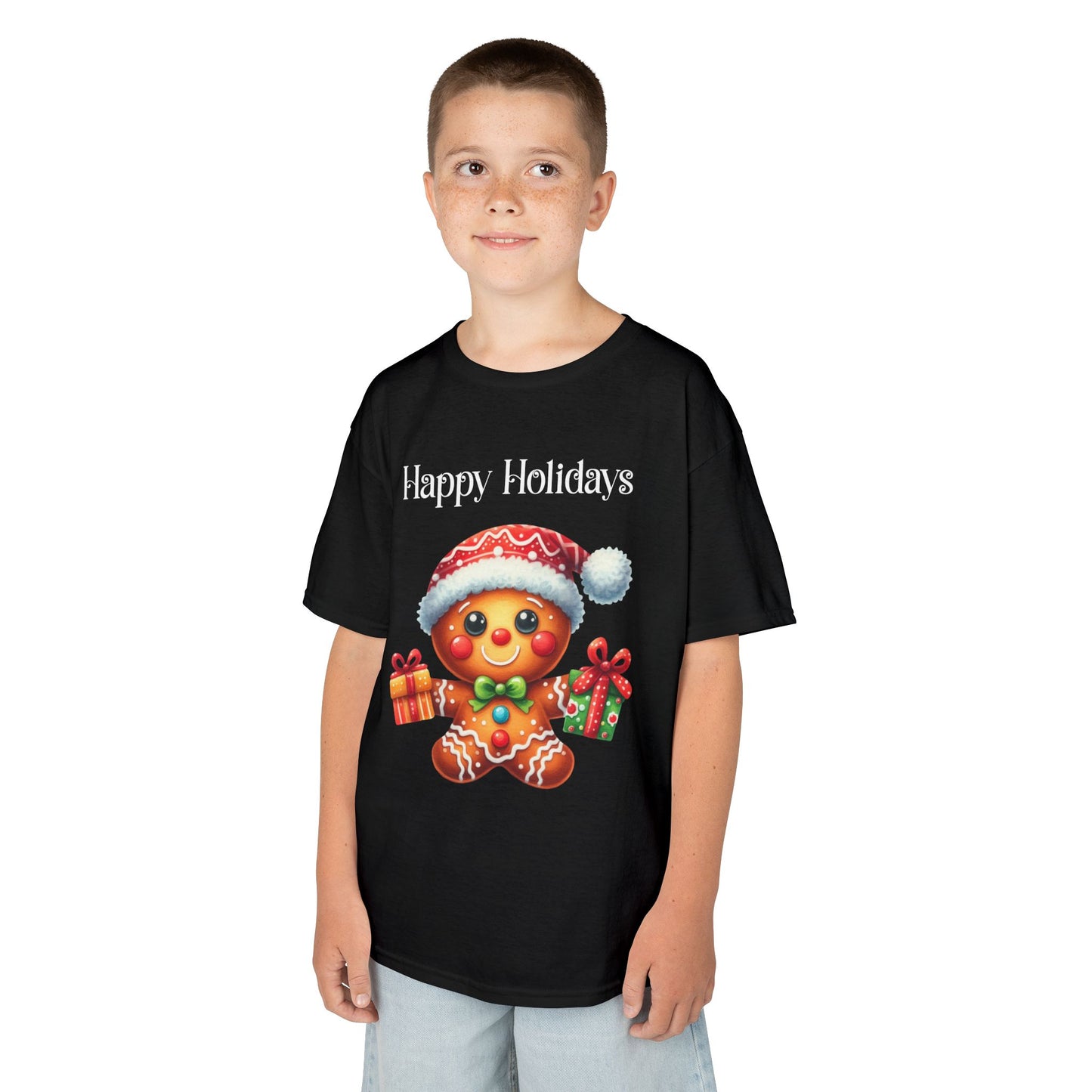 Child Tee - Christmas - Gingerbread - Happy Holidays (01a)