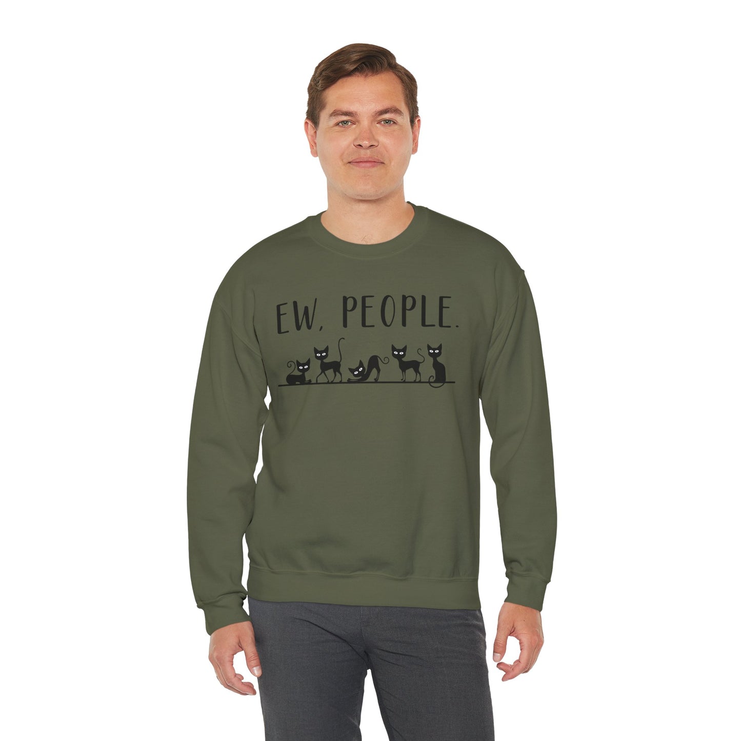 Sweatshirt - Animal Lover - Ew People with Black Cats (01)