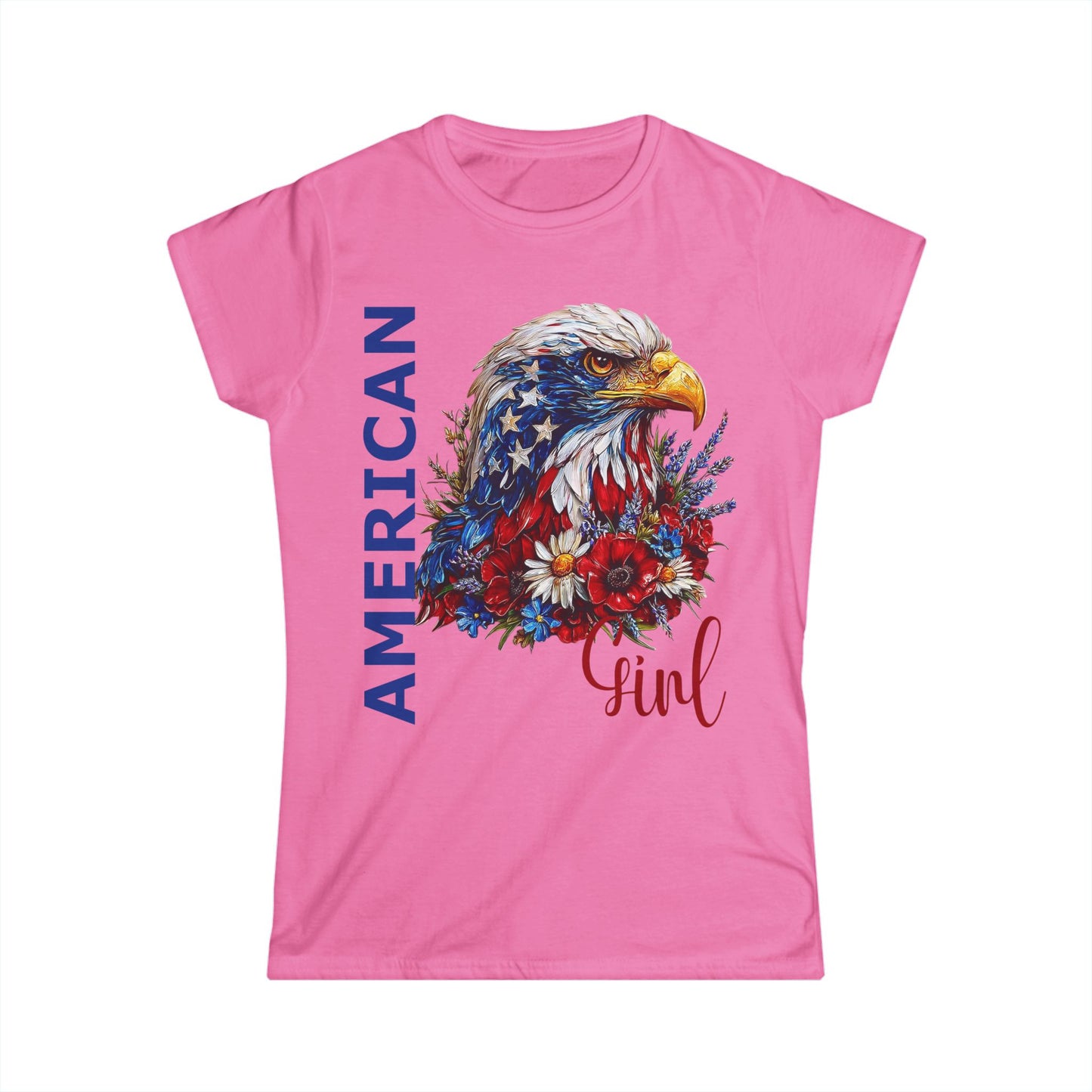 Female T-Shirt - America - American Girl with Eagle (01)