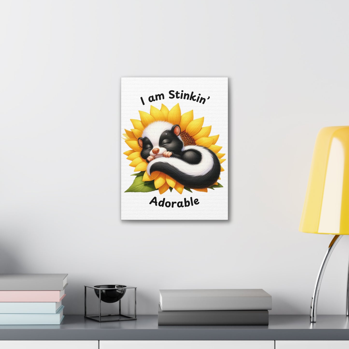 Nursery Canvas - Stinkin' Adorable with Skunk (2-a)