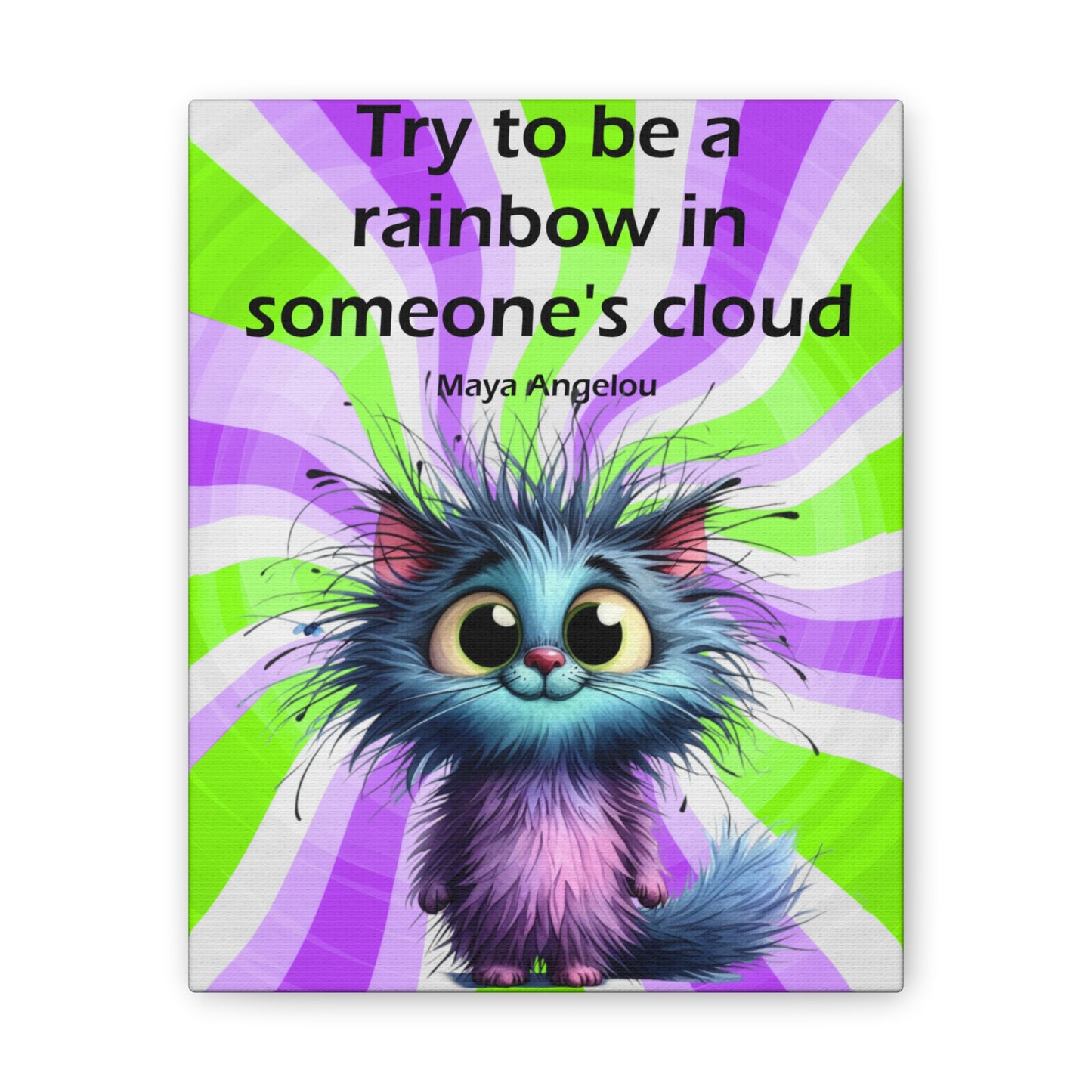 Canvas Art - Inspiring - Try to be a Rainbow - Cat 02