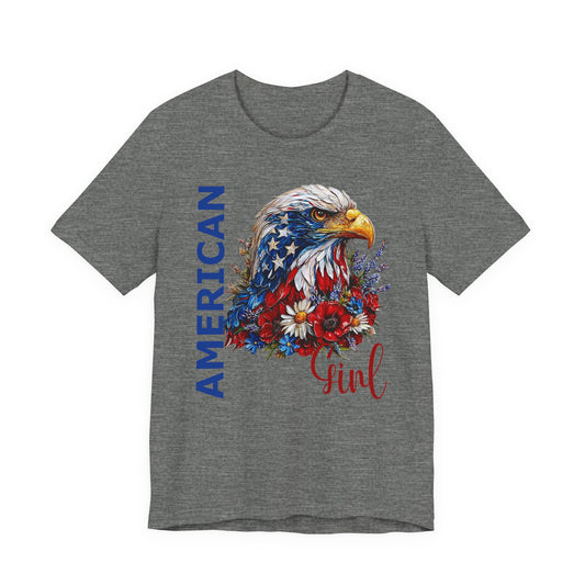 T-Shirt - American - American Girl with Eagle 01