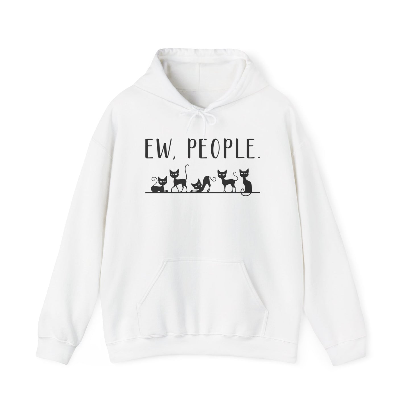 Heavy Blend Hoodie - Animal Lover - Ew People with Black Cats (01)