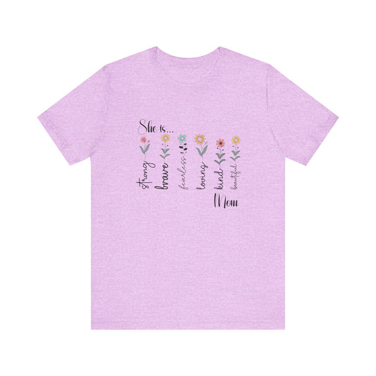 T-Shirt - Family / Mom - Strong, Brave, Beautiful Floral Design (1)
