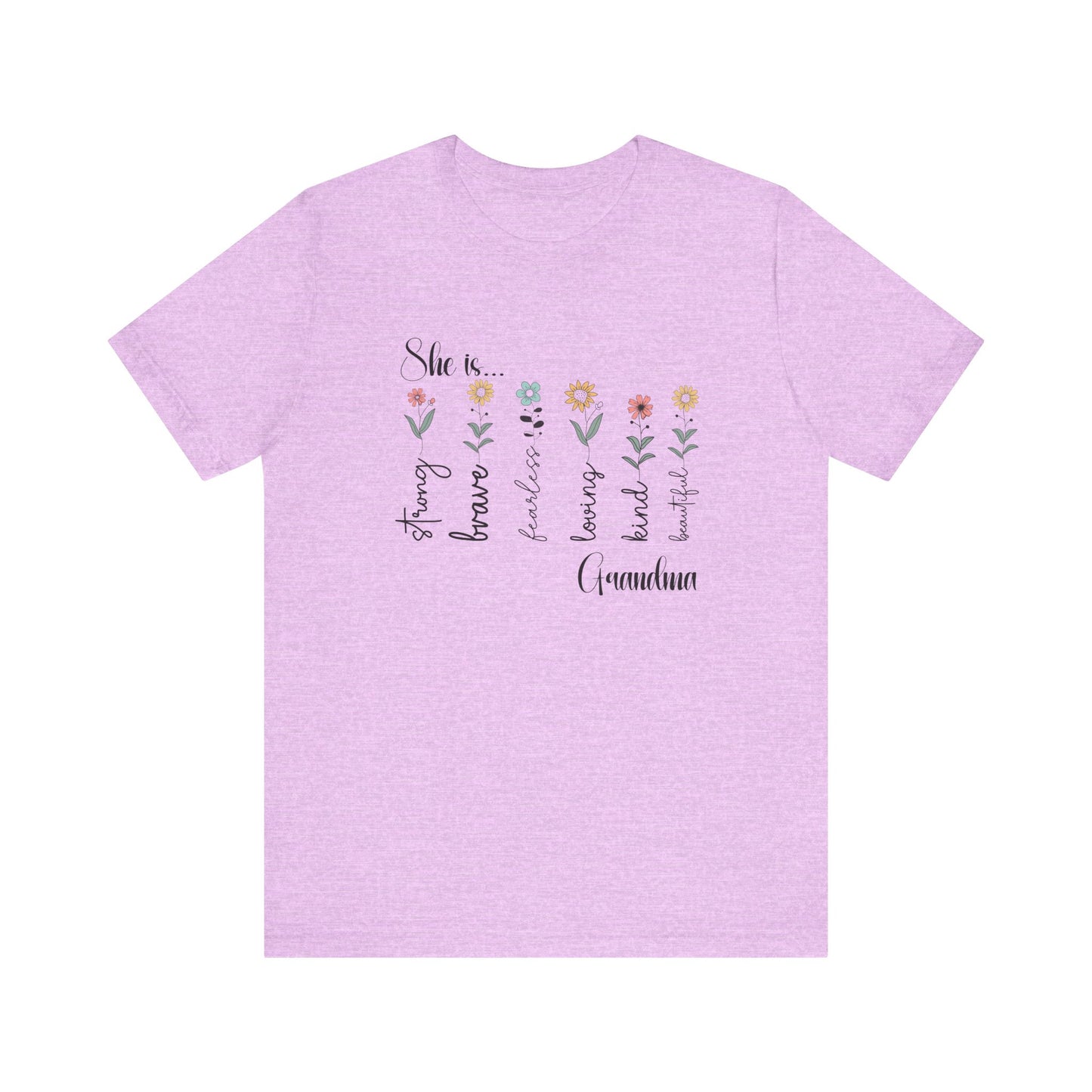 T-Shirt - Family / Grandma - Strong, Brave, Beautiful Floral Design (1)