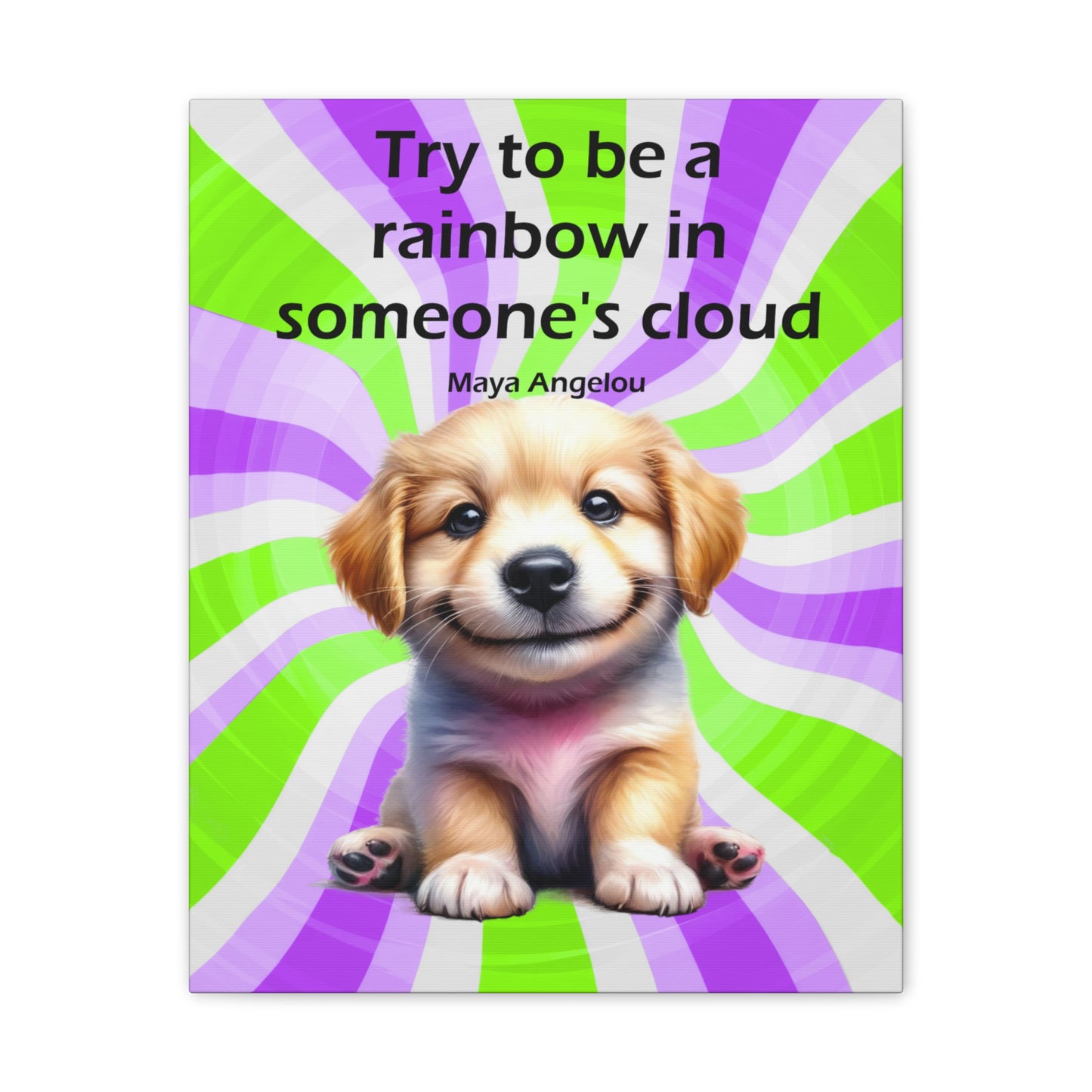 Canvas Art - Inspiring - Try to be a Rainbow - Dog 02