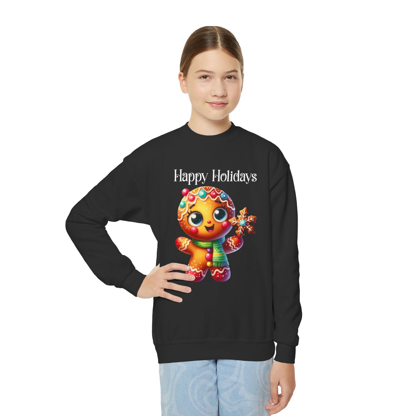 Child Sweatshirt - Christmas - Gingerbread - Happy Holidays (03a)