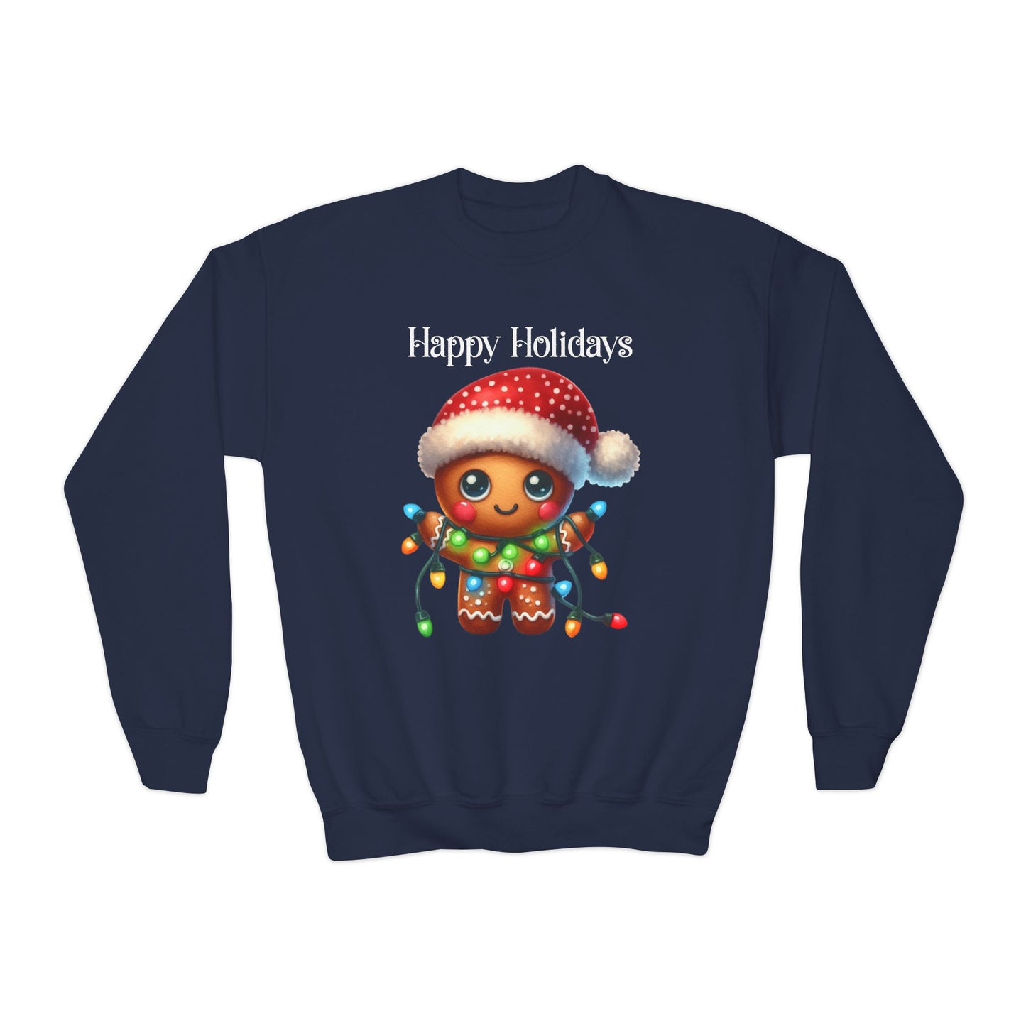 Child Sweatshirt - Christmas - Gingerbread - Happy Holidays (02a)