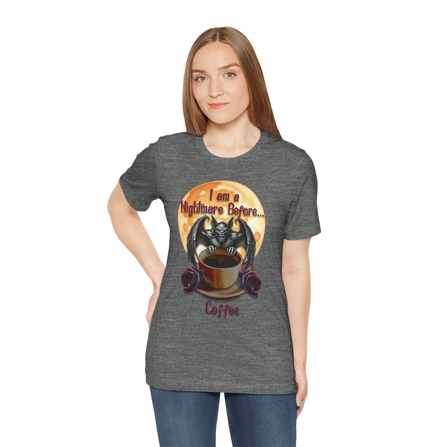 T-shirt - Halloween - Nightmare Before Coffee (1a) - Front Only