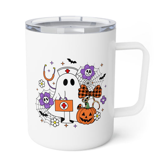 Insulated Mug - Medical / Halloween Ghost with Medical Stuff (01a)