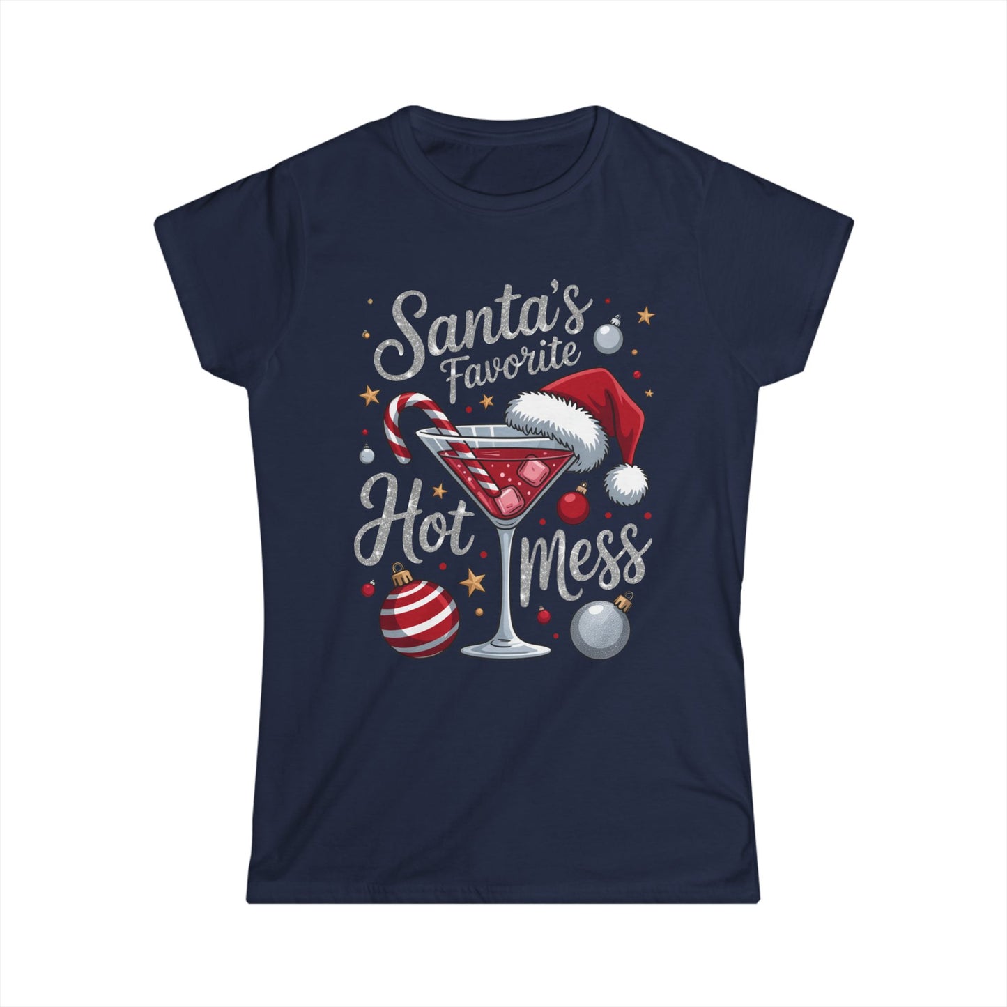 Female T-Shirt - Christmas - Santa's Fav. Hot Mess (01)