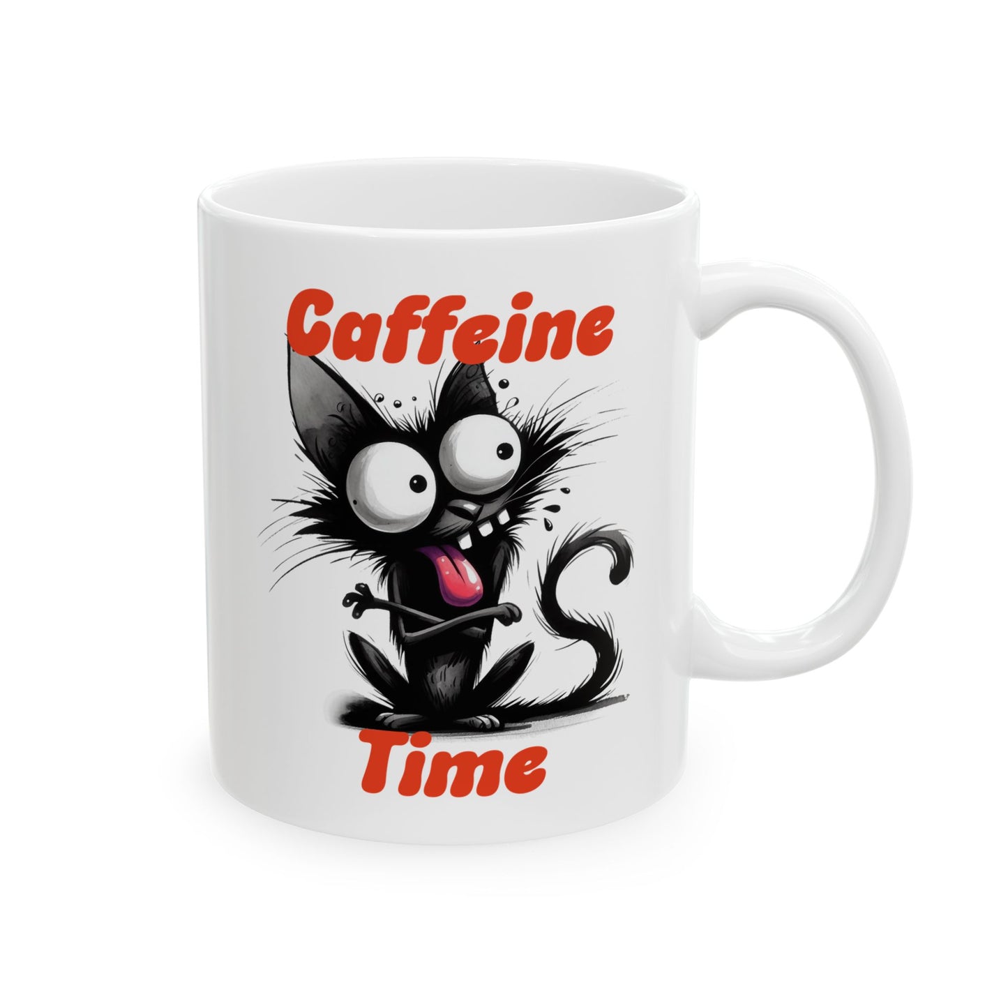 Ceramic Mug - Caffeine Time with cat (2)