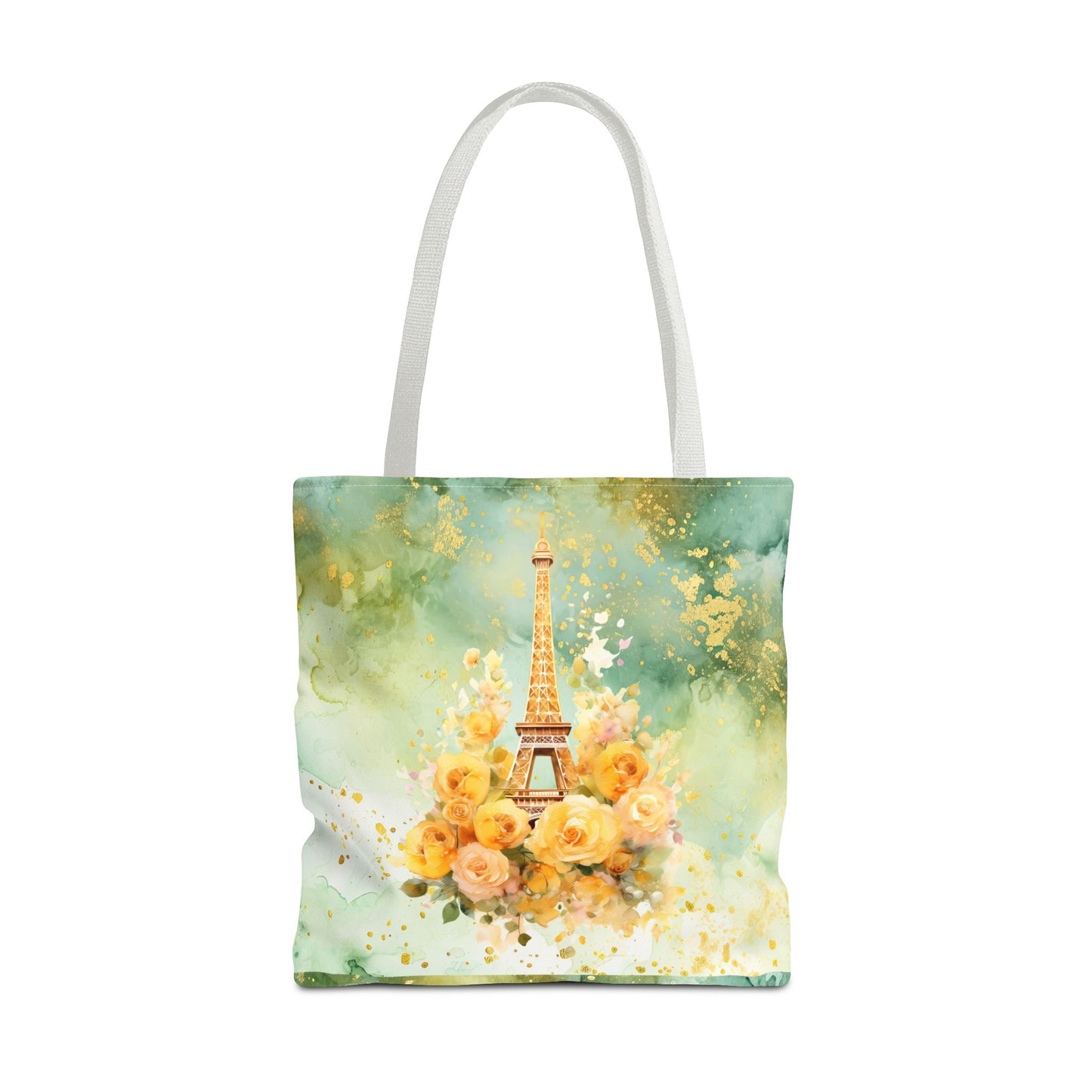 Tote Bag - Paris - Eiffel Tower and Yellow Roses (1)