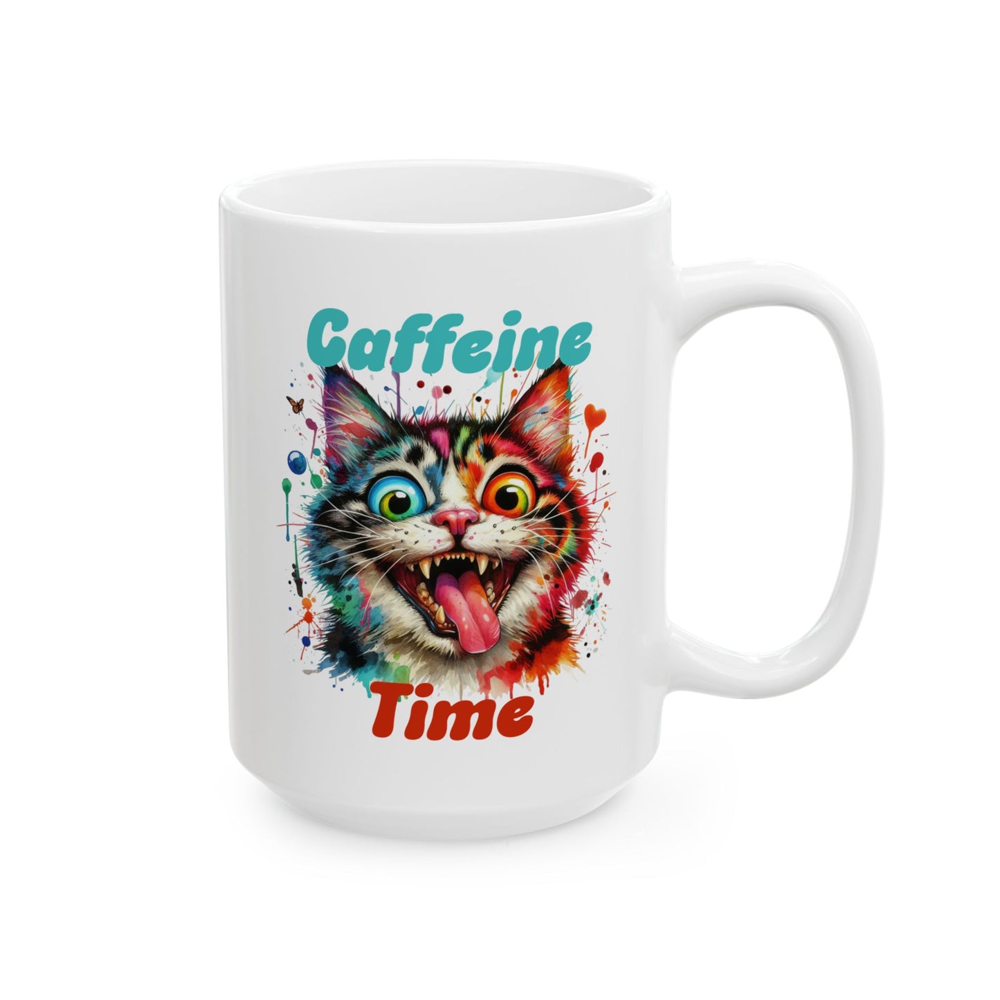 Ceramic Mug - Caffeine Time with cat (1)