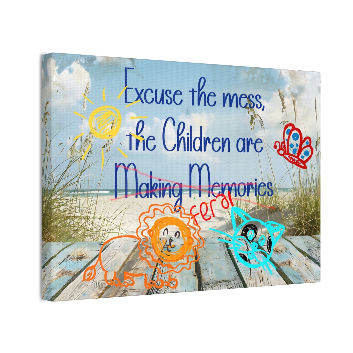 Canvas Art - Excuse the Mess, the Children Are Making Memories with Animals 01