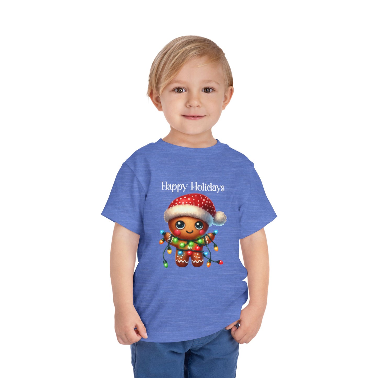 Toddler Tee - Christmas - Gingerbread - Happy Holidays (02a)