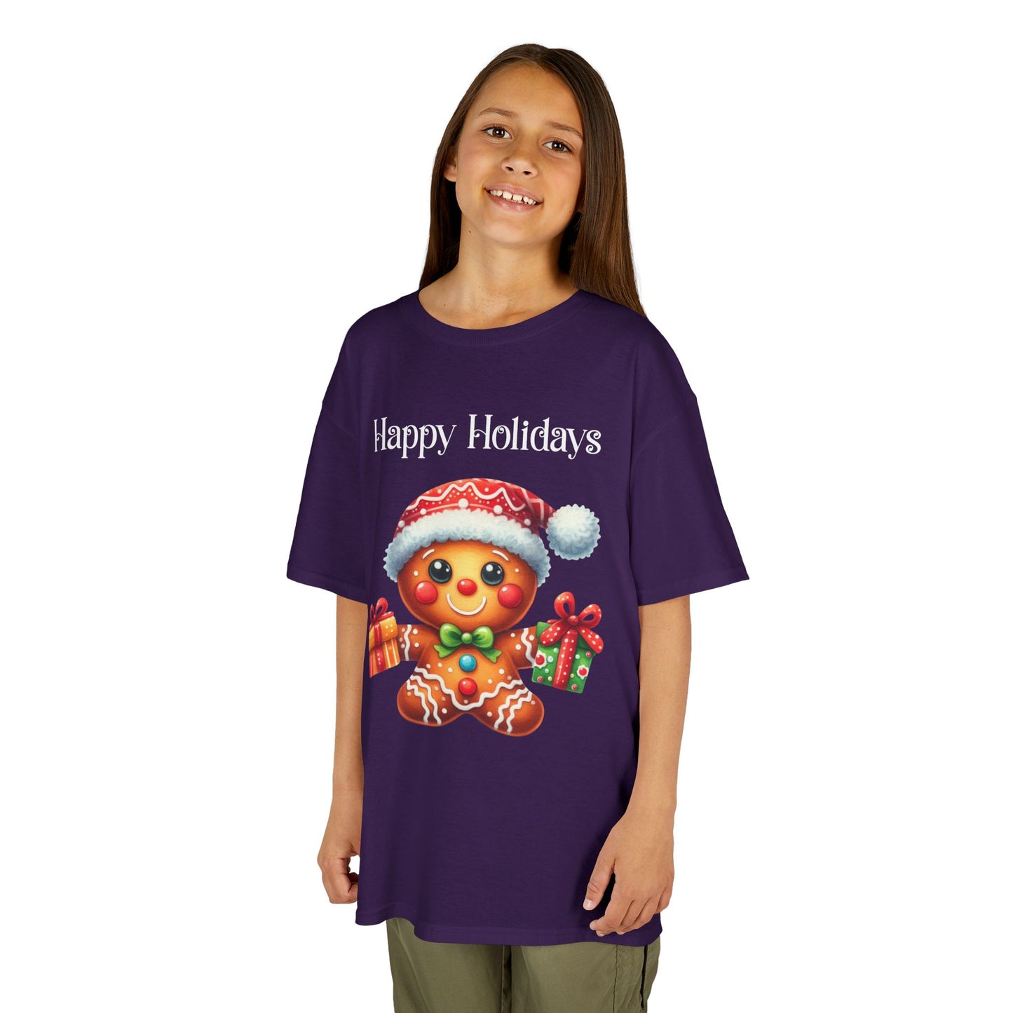Child Tee - Christmas - Gingerbread - Happy Holidays (01a)