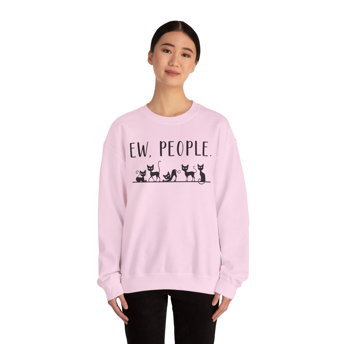 Sweatshirt - Animal Lover - Ew People with Black Cats (01)