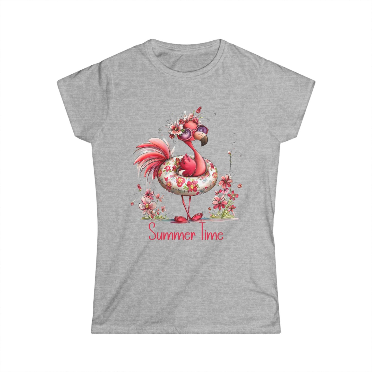 Female T-Shirt - Animal - Flamingo Summer Time 01