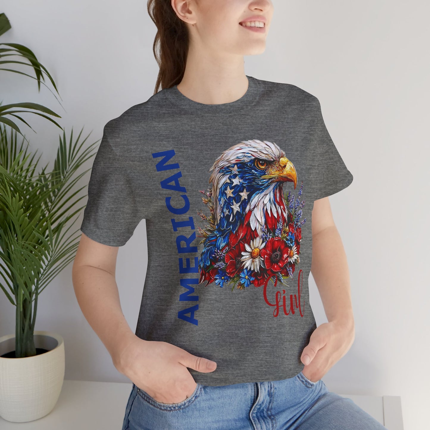 T-Shirt - American - American Girl with Eagle 01