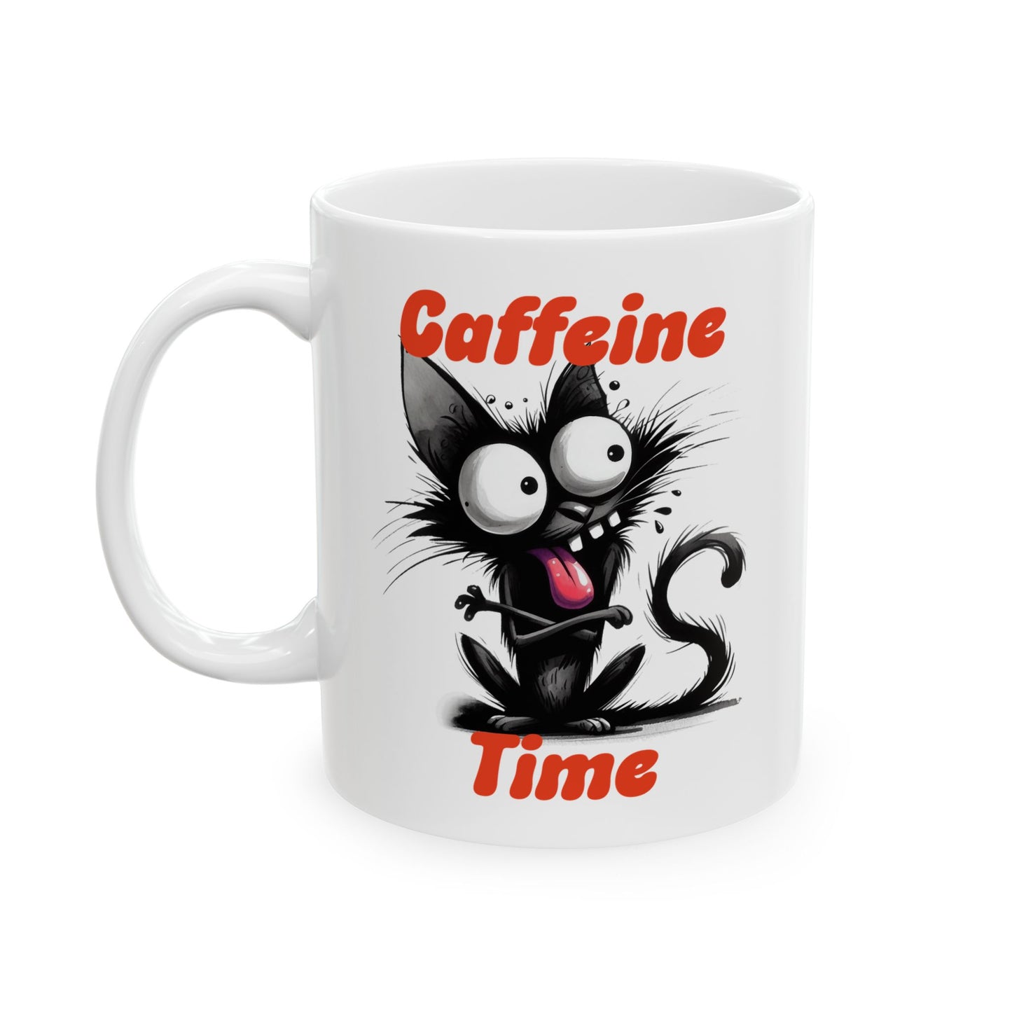 Ceramic Mug - Caffeine Time with cat (2)