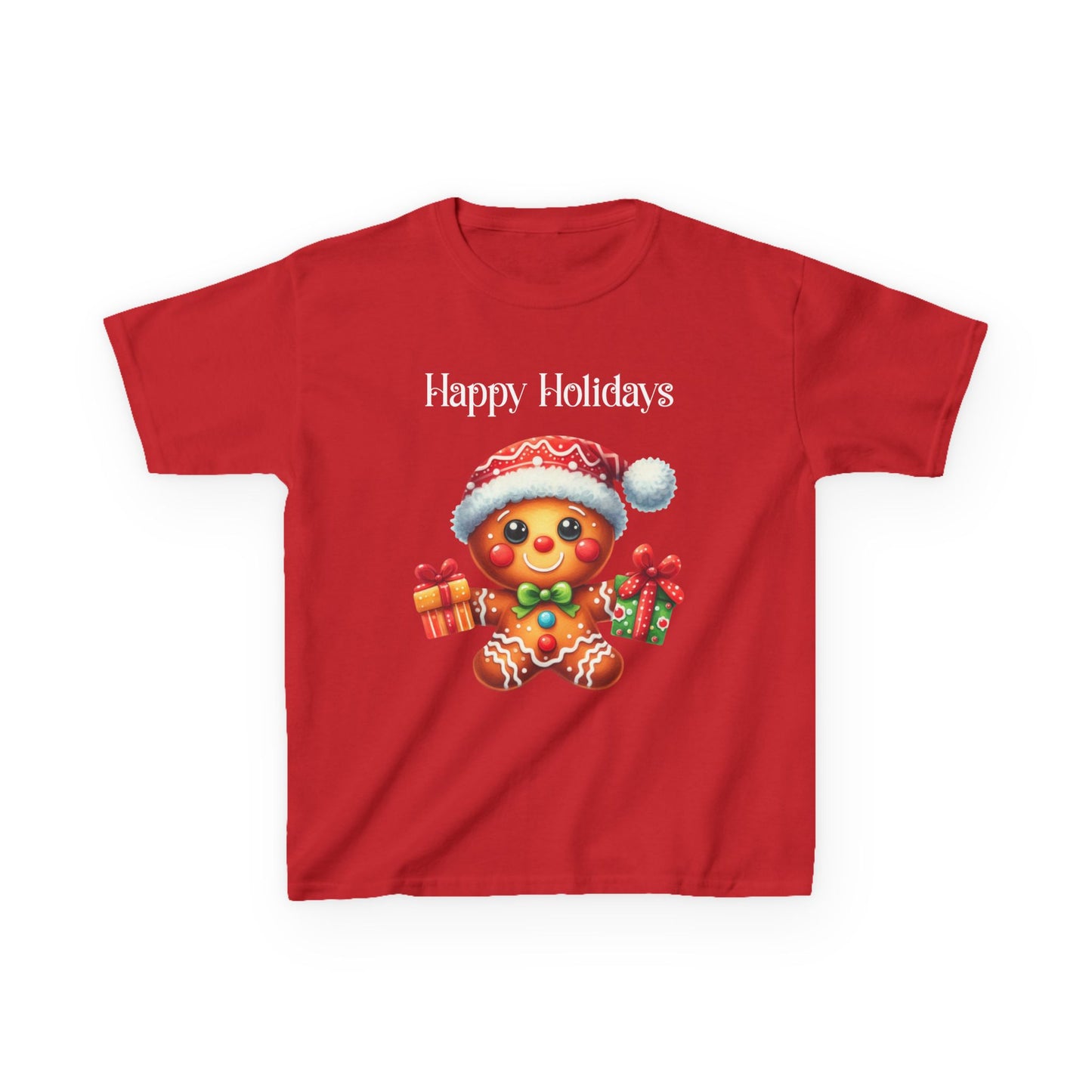 Child Tee - Christmas - Gingerbread - Happy Holidays (01a)