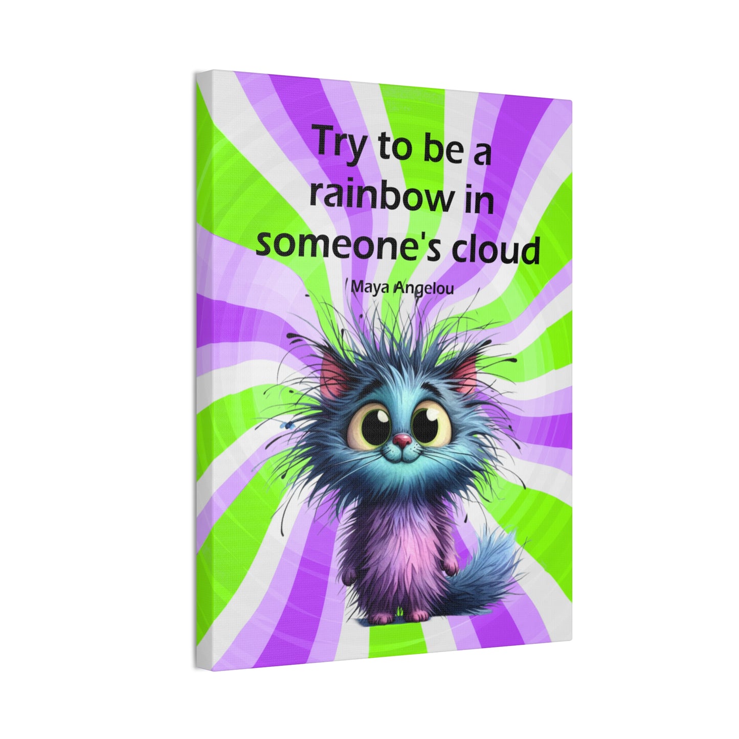 Canvas Art - Inspiring - Try to be a Rainbow - Cat 02