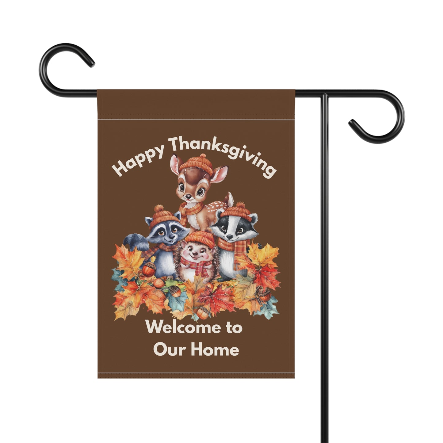Garden Flag - Thanksgiving -  Autumn Animals (01a)