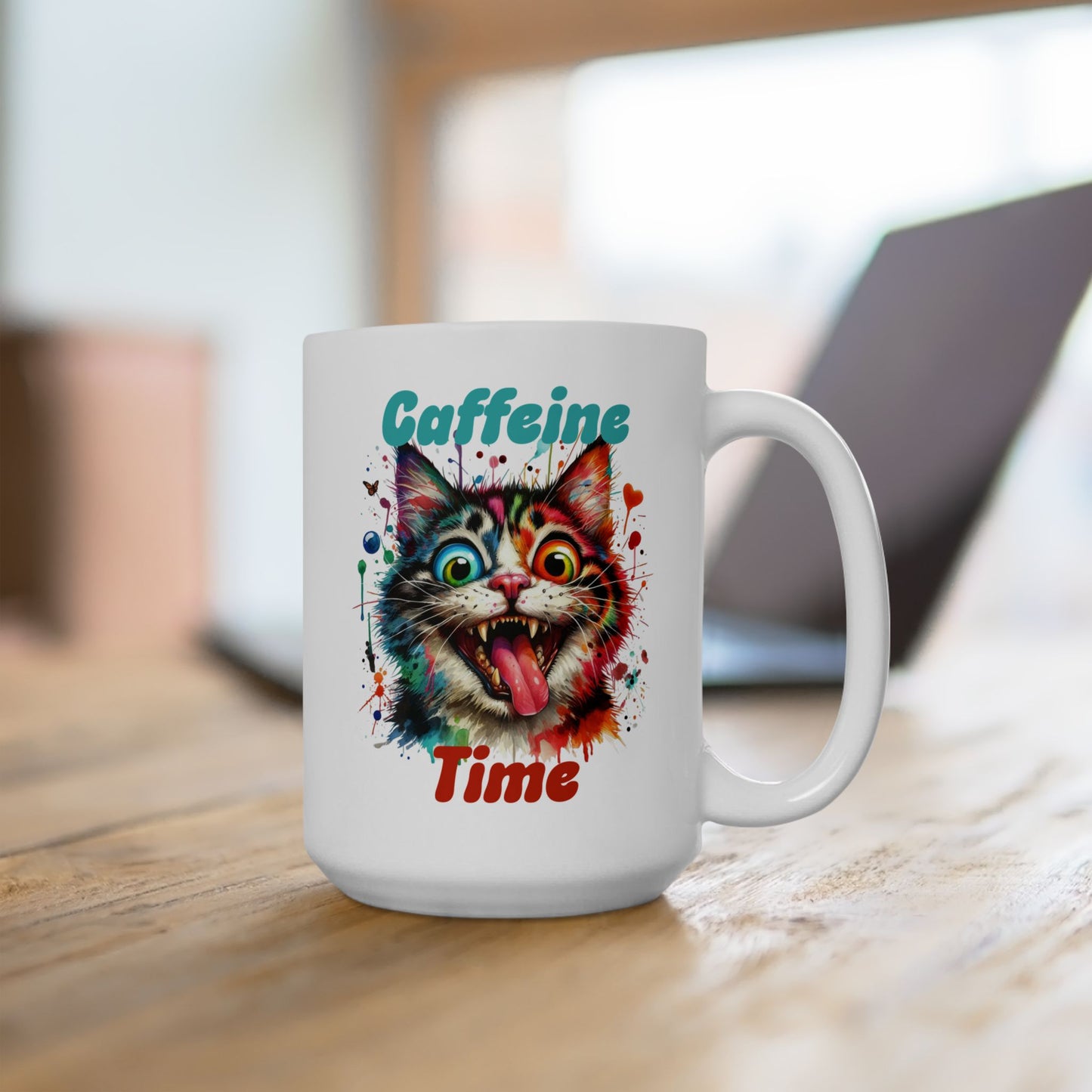 Ceramic Mug - Caffeine Time with cat (1)