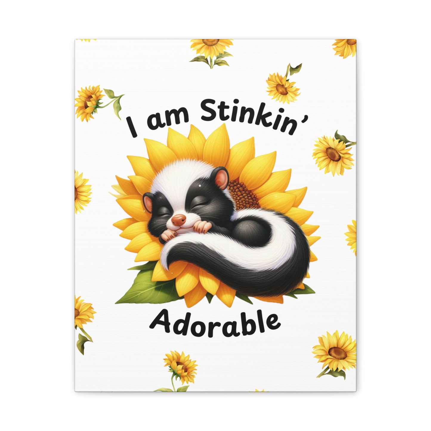 Nursery Canvas - Stinkin' Adorable with Skunk (2-b)