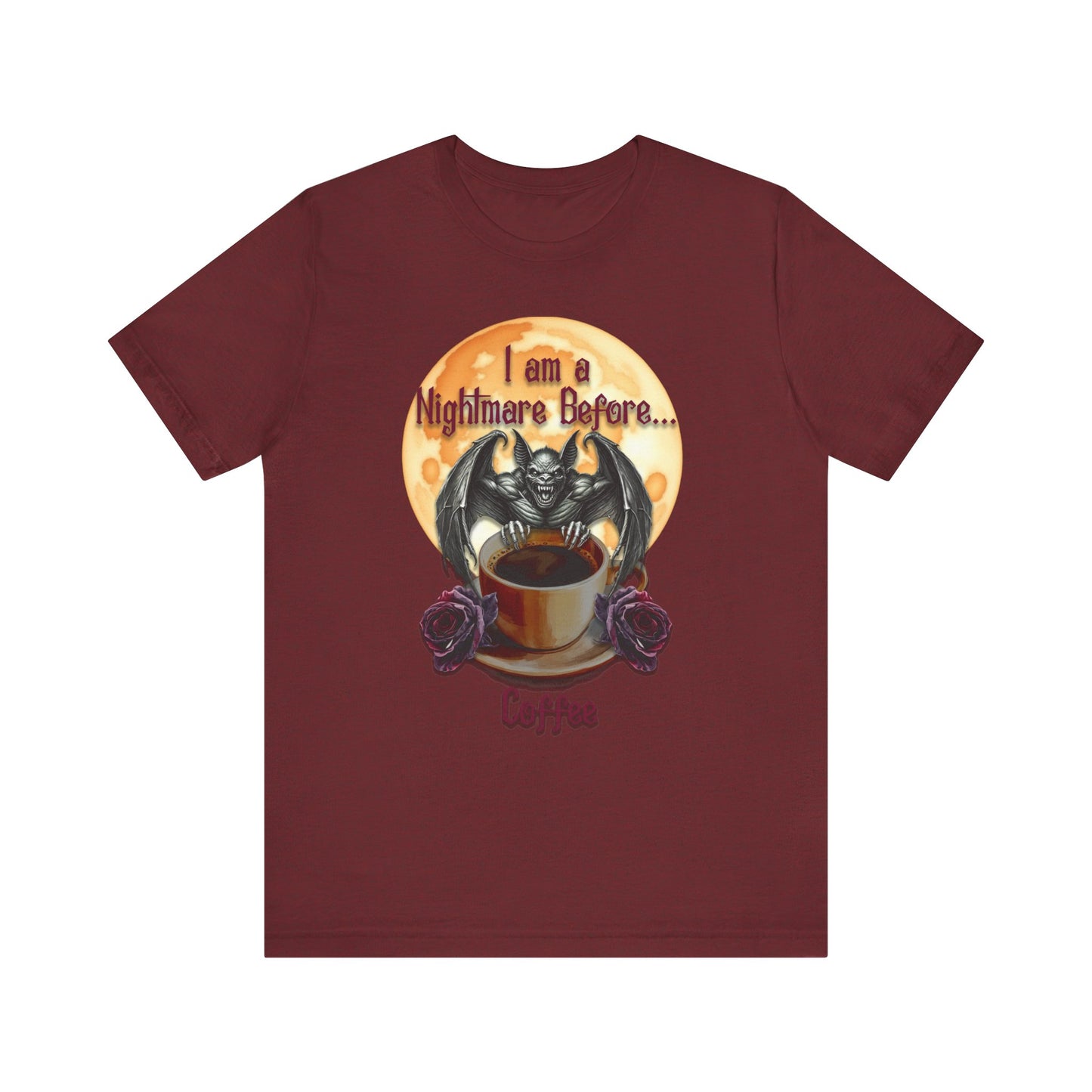 T-shirt - Halloween - Nightmare Before Coffee (1a) - Front Only