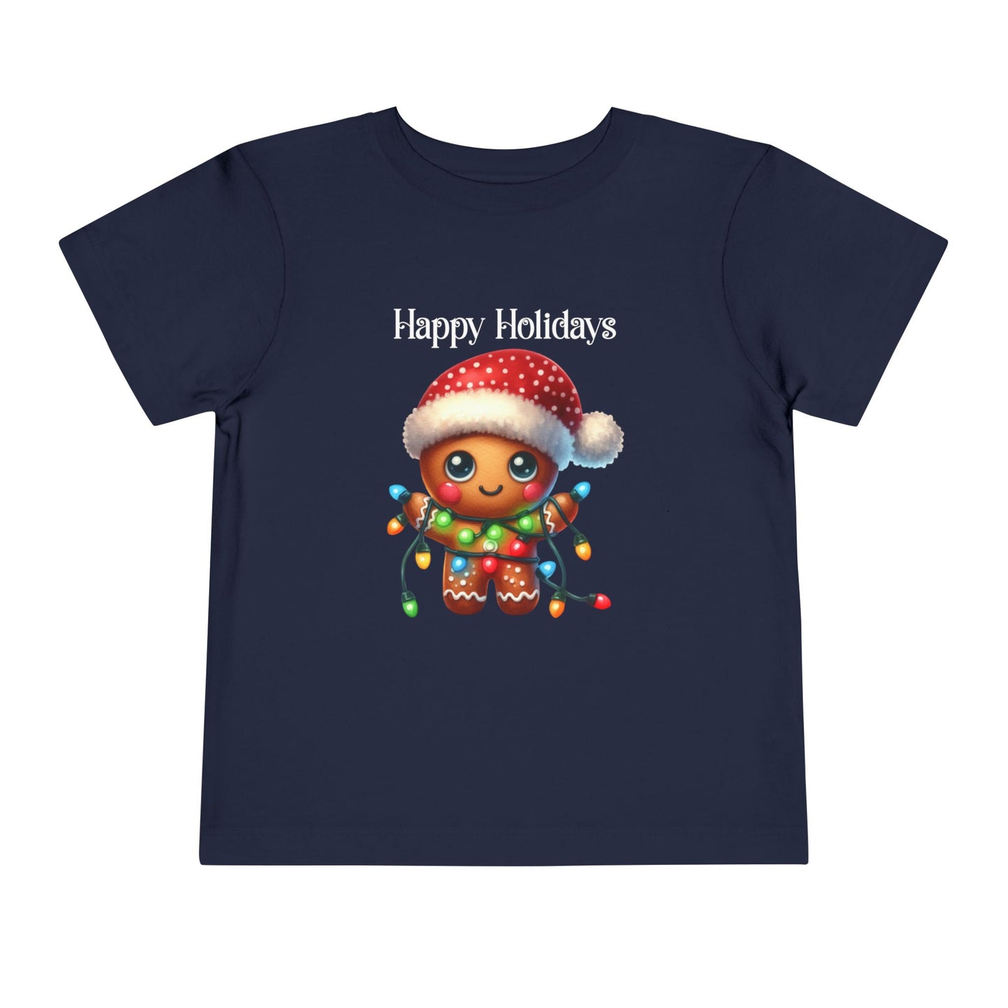 Toddler Tee - Christmas - Gingerbread - Happy Holidays (02a)
