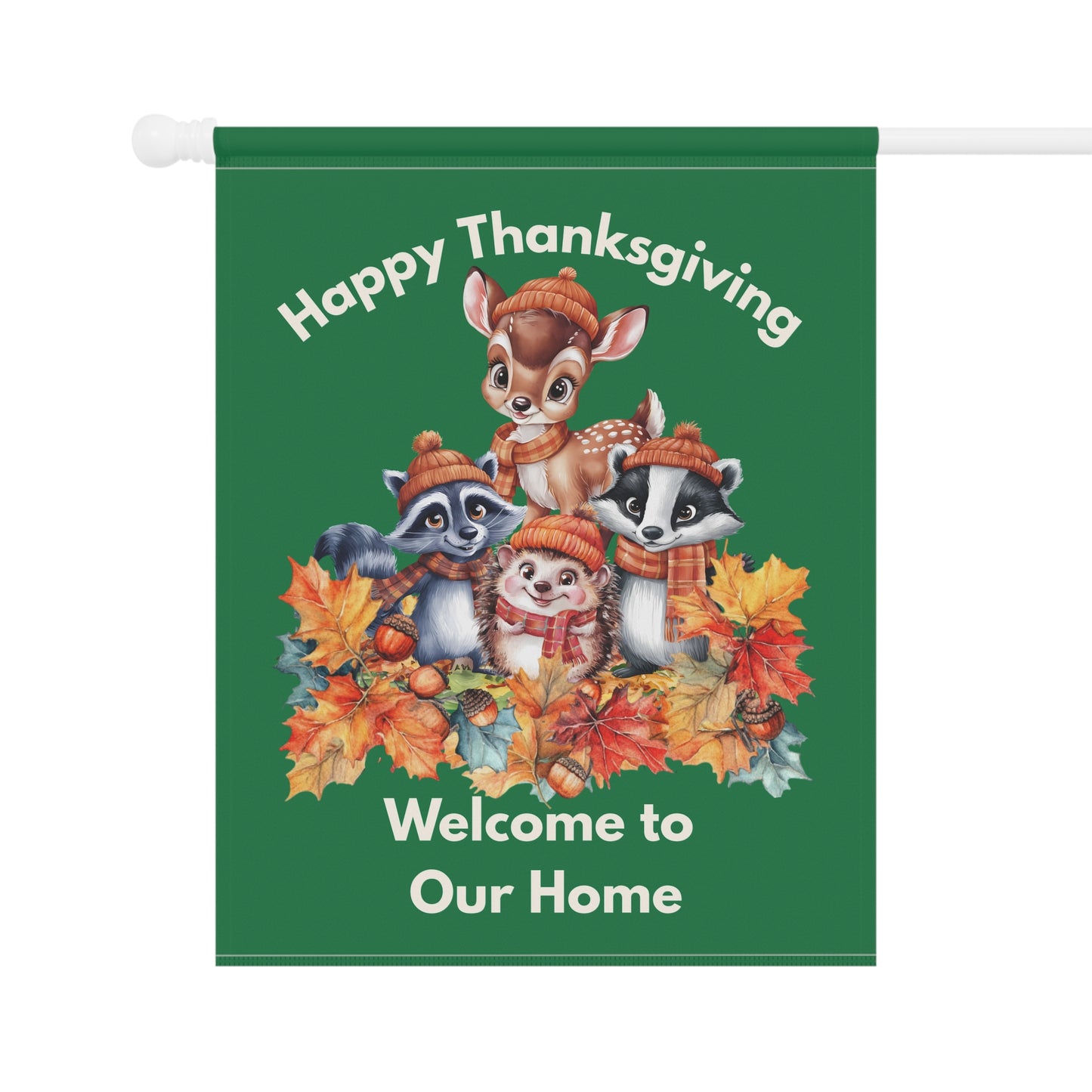 Garden Flag - Thanksgiving -  Autumn Animals (01a)