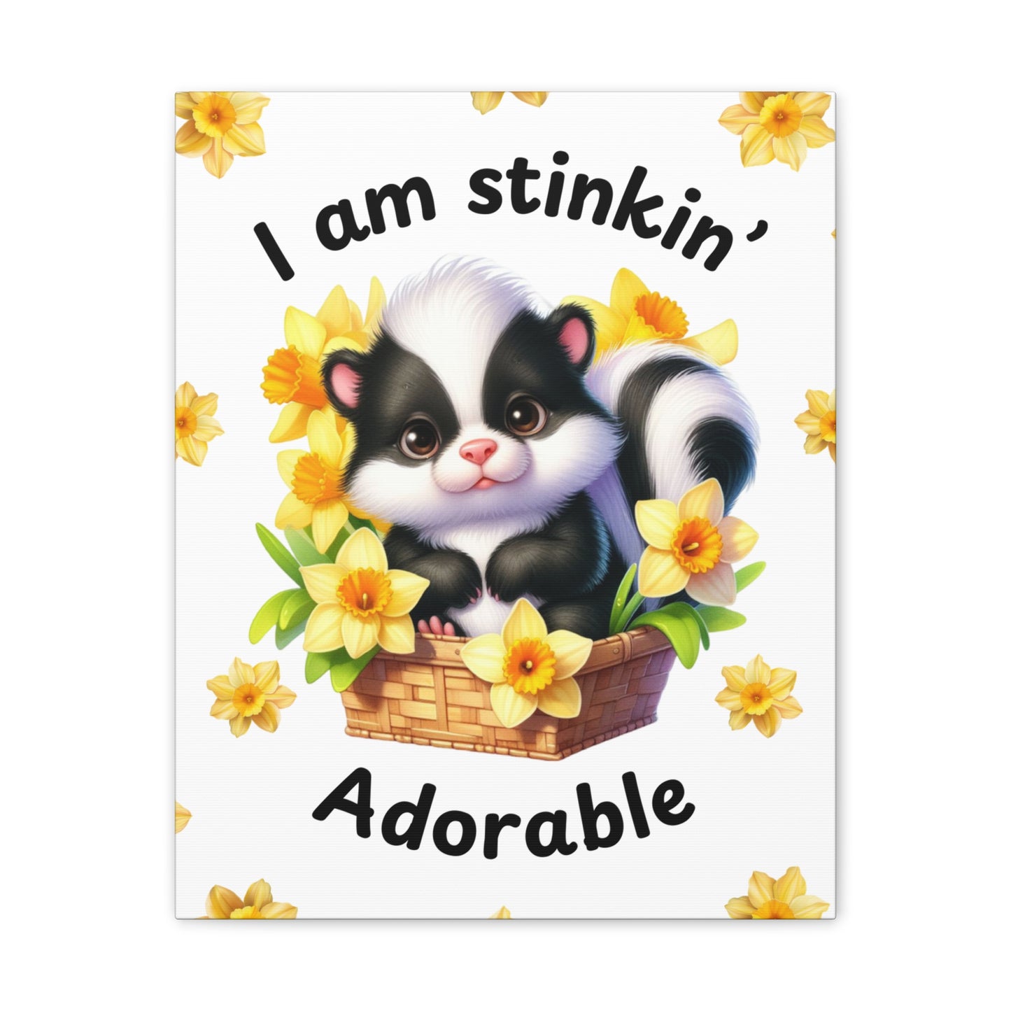 Nursery Canvas - Stinkin' Adorable with Skunk (1-b)