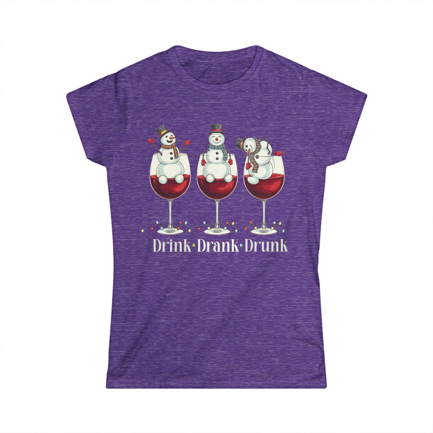 Female T-Shirt - Christmas - Wine Snowmen (01)