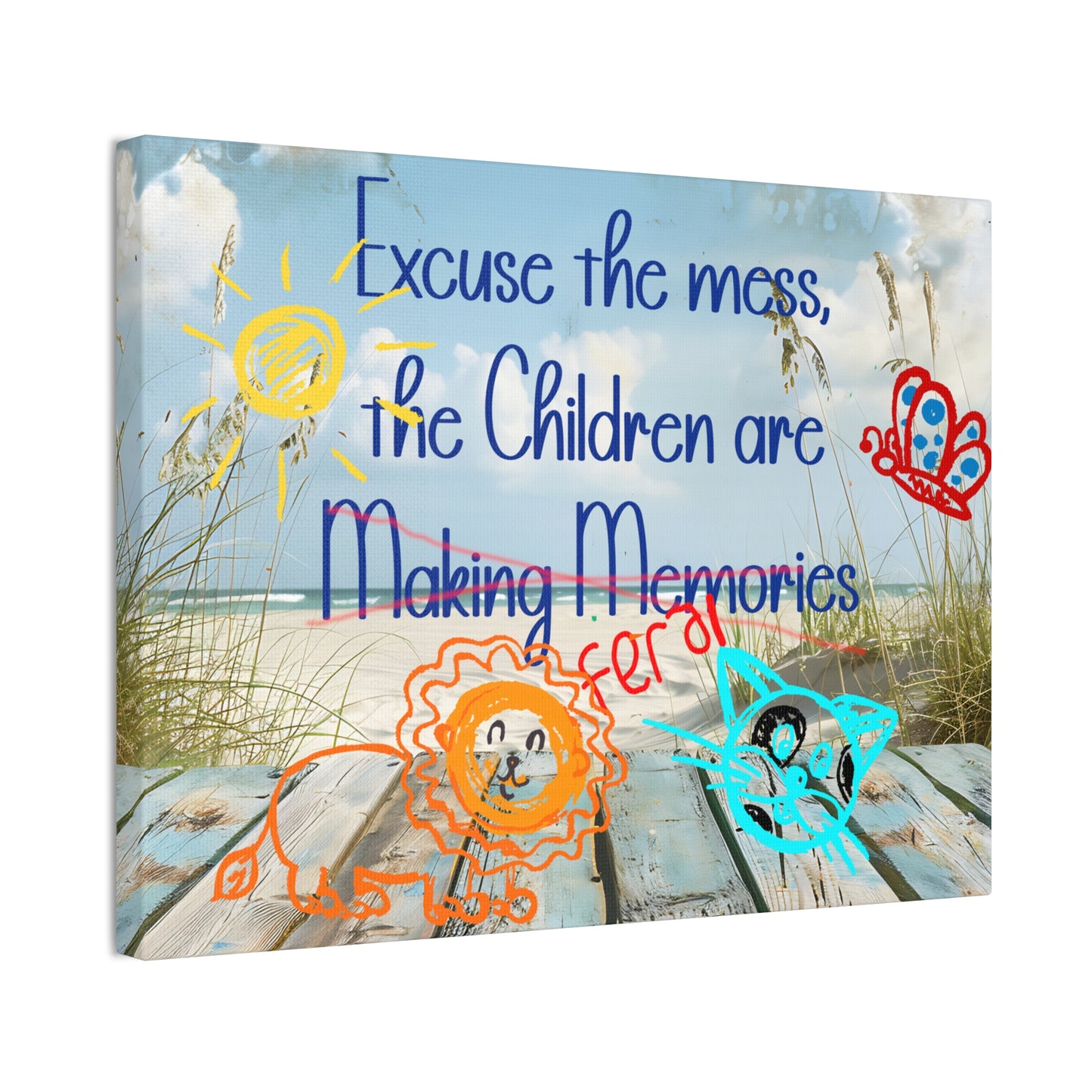 Canvas Art - Excuse the Mess, the Children Are Making Memories with Animals 01