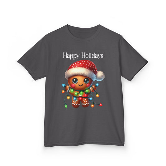 Child Tee - Christmas - Gingerbread - Happy Holidays (02a)