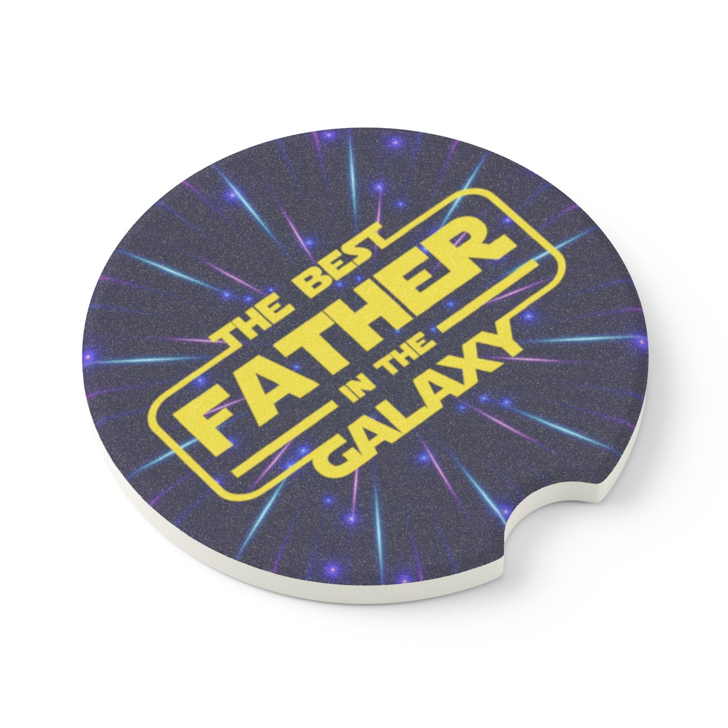Soapstone Car Coaster - Dad - Best Father in Galaxy (1)